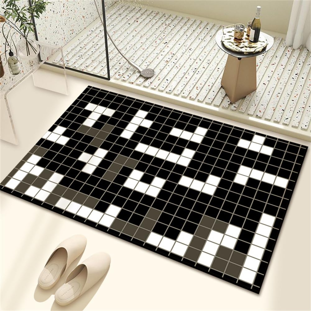 FooyhoBath Mat, Bath Mats, Stone Bath Mat Quick Dry, Bath Mats for Bathroom, Bath Mat Mats Non Slip, Super Absorbent Bath Mat, Baths Mats, Shower Mat Outside Shower, Bathroom Carpet, Color 35x59in