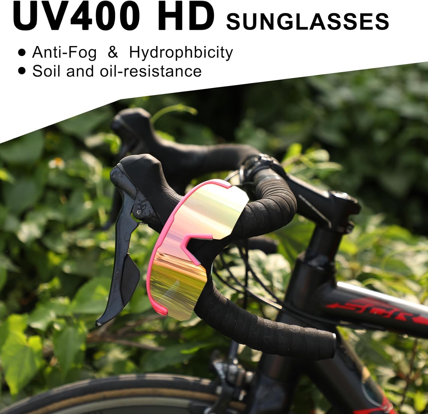 BangLong Lightweight Polarized Sports Sunglasses for Men Women, UV400 Protection Wrap-Around Sunglasses for Running Cycling