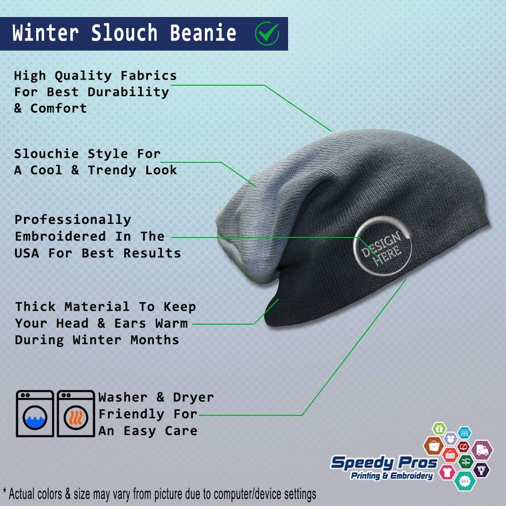 Slouchy Beanie for Men Hong Kong Flag Embroidery Winter Hats Women Skull Cap