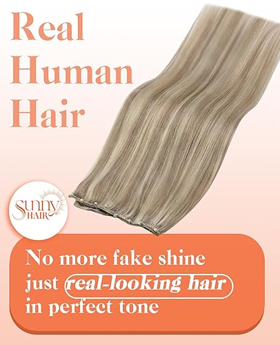 Miniatura 6 de Sunny Hair Extensiones de cabello humano con micro trama, extensiones de cabello humano rubio con micro tramas, extensiones de cabello real rubio