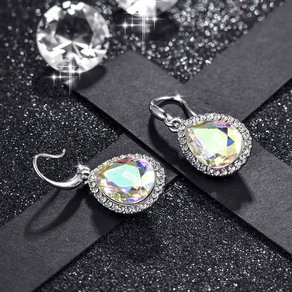 Austrian Crystal Teardrop Dangle Drop Earrings for Women Dangling 14K Gold Plated Hypoallergenic Jewelry - Image 3