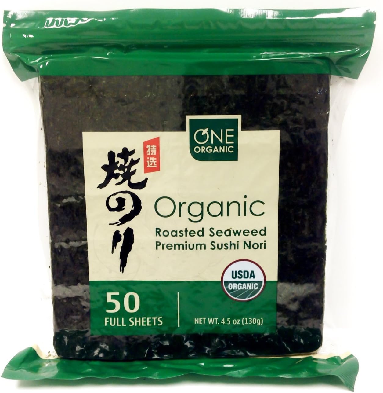 Nori Sheet , Certified Organic Nori Sheets, 50 Sheets, 4.5 oz (130 g)