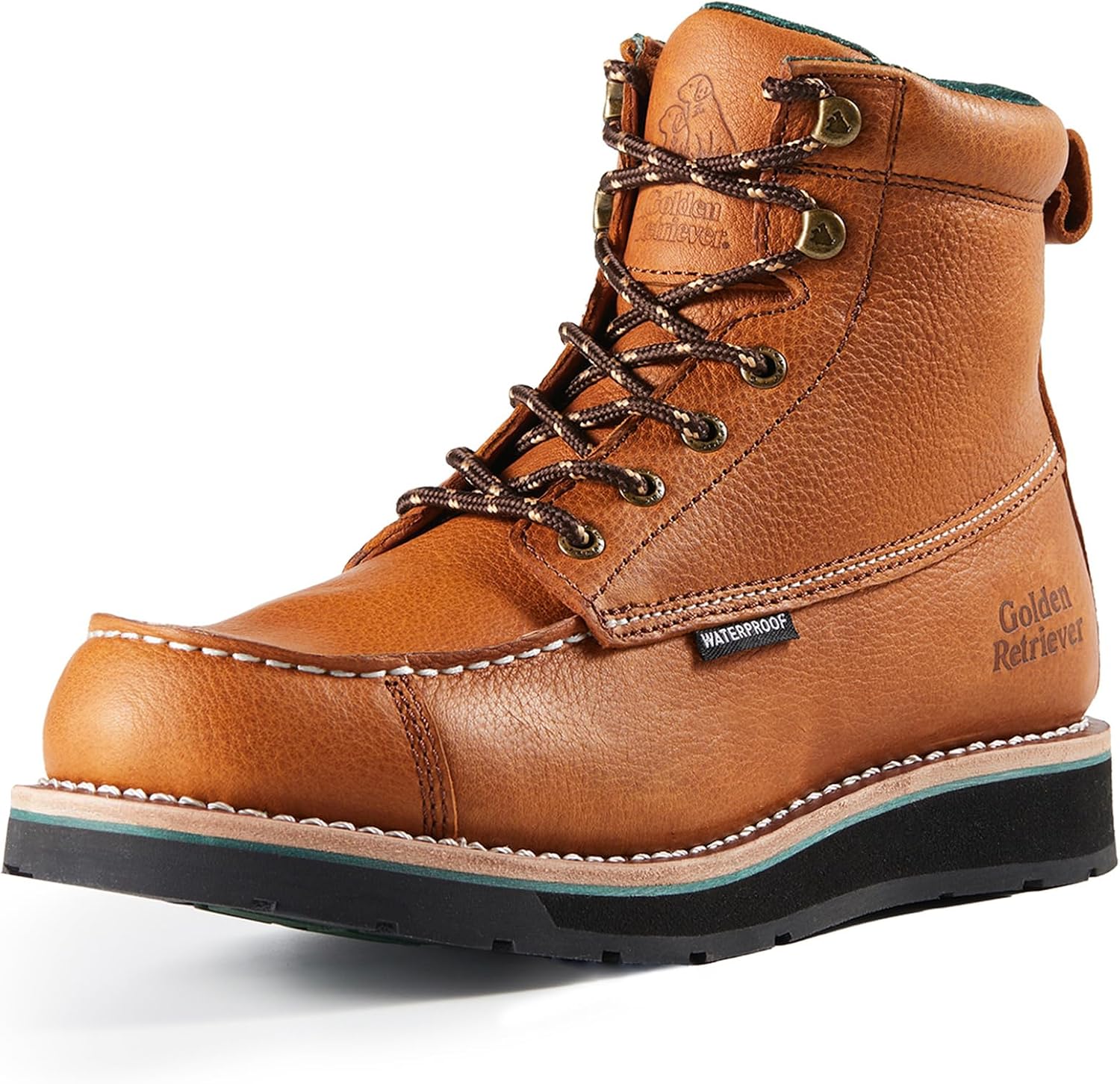 Golden Retriever Men's 6" Waterproof Soft Toe Work Boots, Slip Resistant