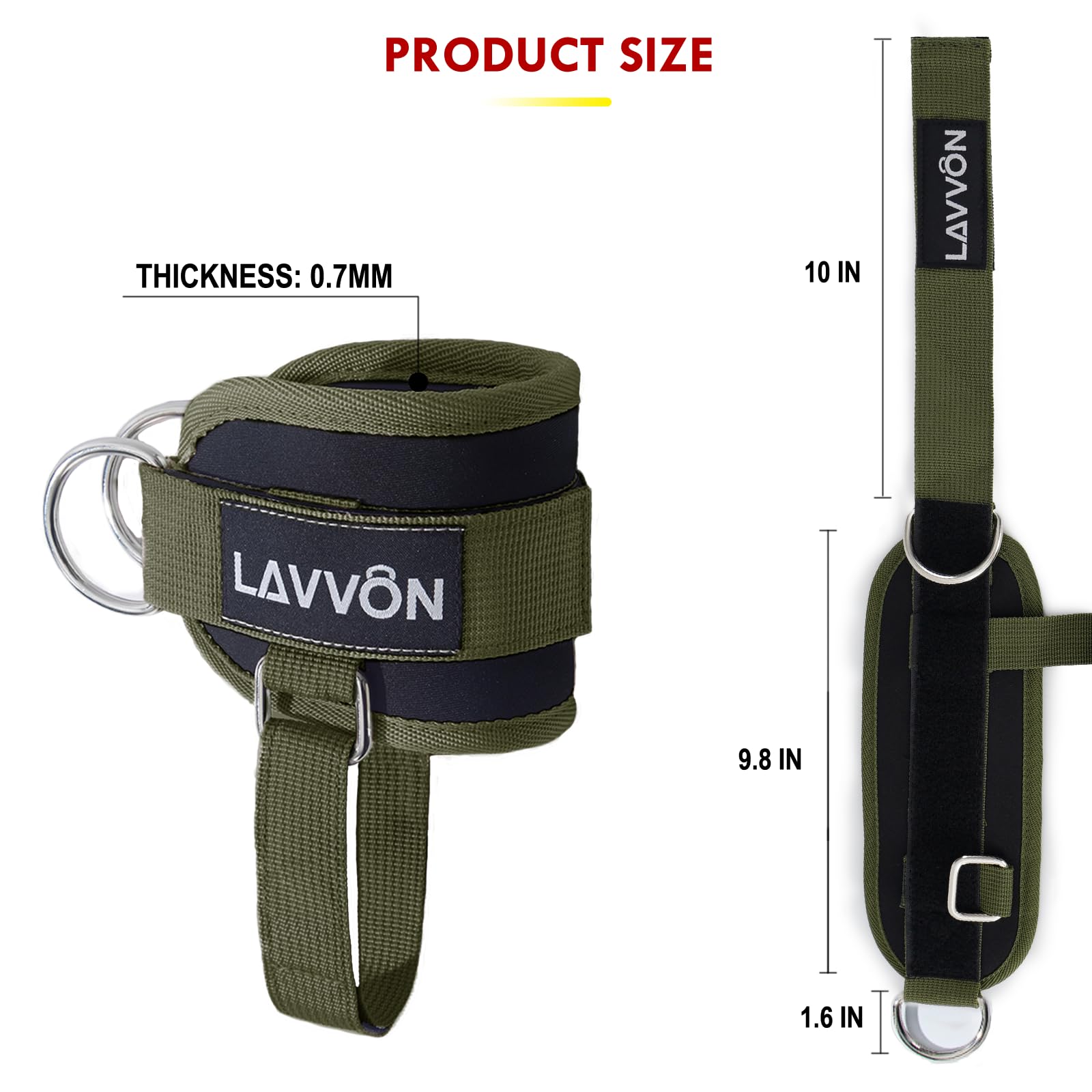 Sangle Cheville Musculation Poulie - Attaches de Câble Réglables pour Salle de Sport, Ankle Straps pour Fessiers et Extensions Jambes