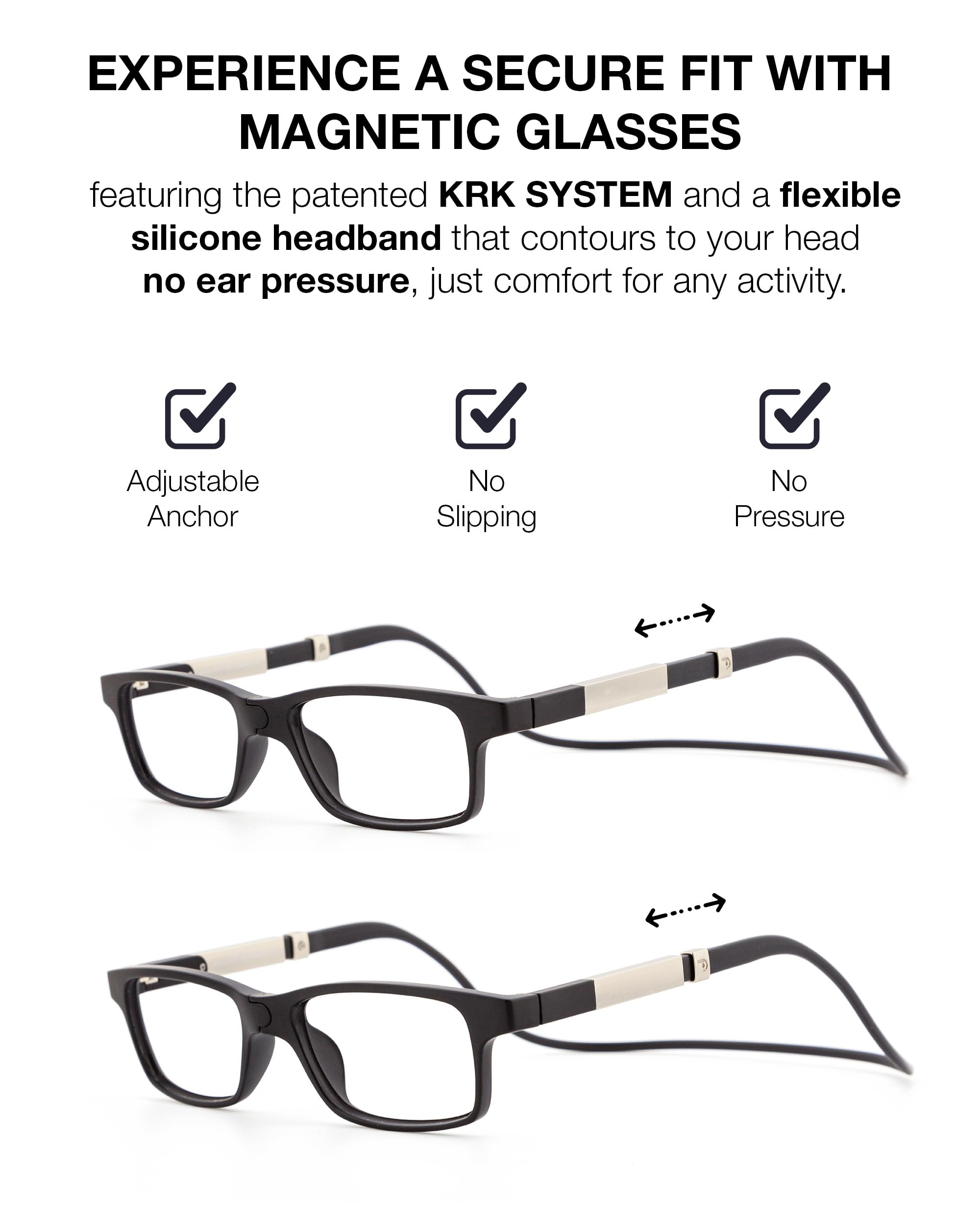 DIDINSKY Krik Occhiali da Lettura Magnetici, Anti Luce Blu | Chiusura magnetica frontale · Per leggere da vicino · Anti luce blu · Ingrandimento +1.0 a +3.0 · Custodia inclusa
