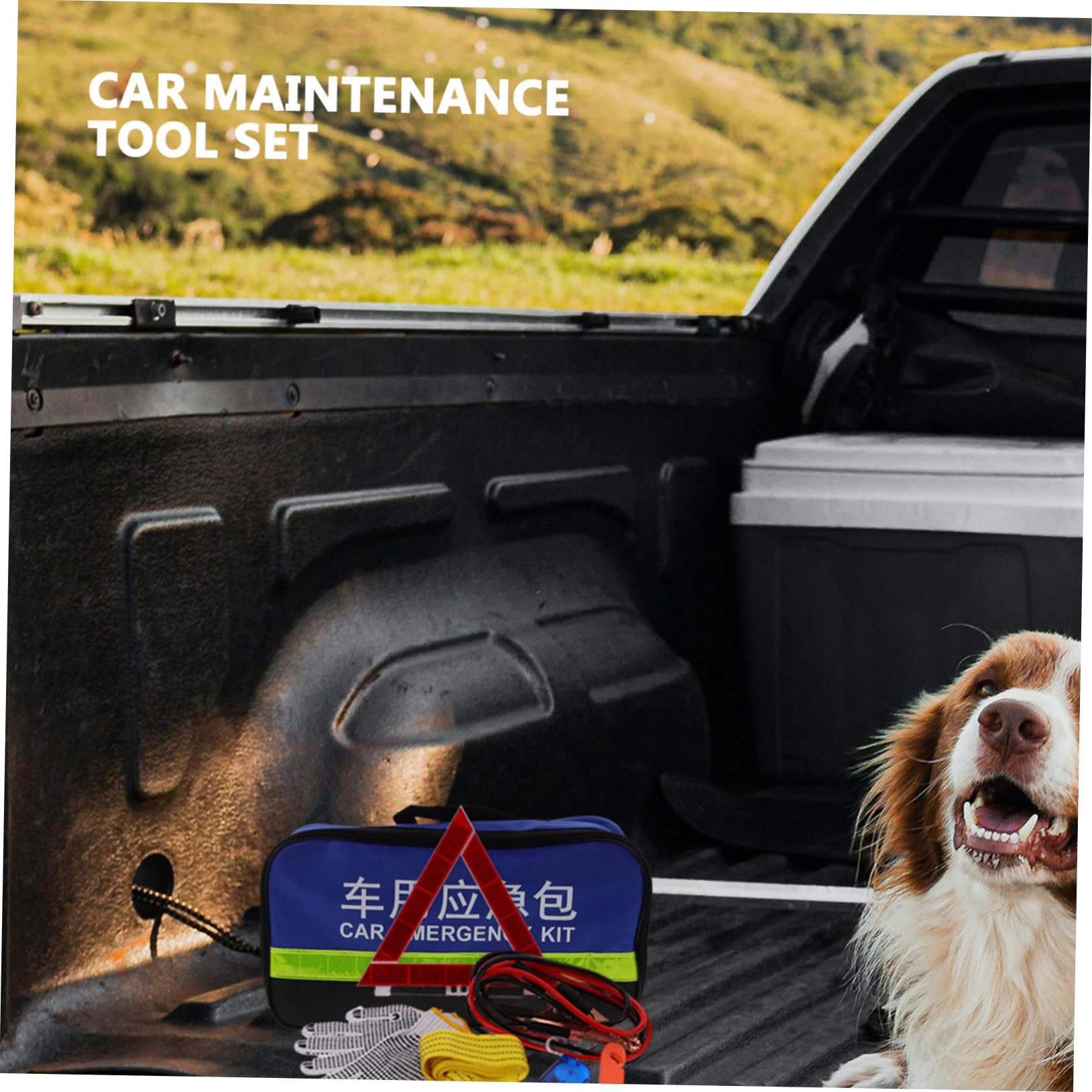 Generico 1 Set Kit D'emergenza Kit Di Blocco Facile Triangoli Di Segnalazione Stradale Attrezzi Per Auto Kit Di Strumenti Kit Per Auto Giubbotti Di Avvertimento Per Auto Stoffa