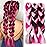 AFNOTE Rainbow Braid in Hair Extensions 24 inch 3 Packs Synthetic High Temperature Jumbo Braiding Hair Profession Crochet Colored Hair Extensions for Braiding(Hot Pink/Pink/Brown)