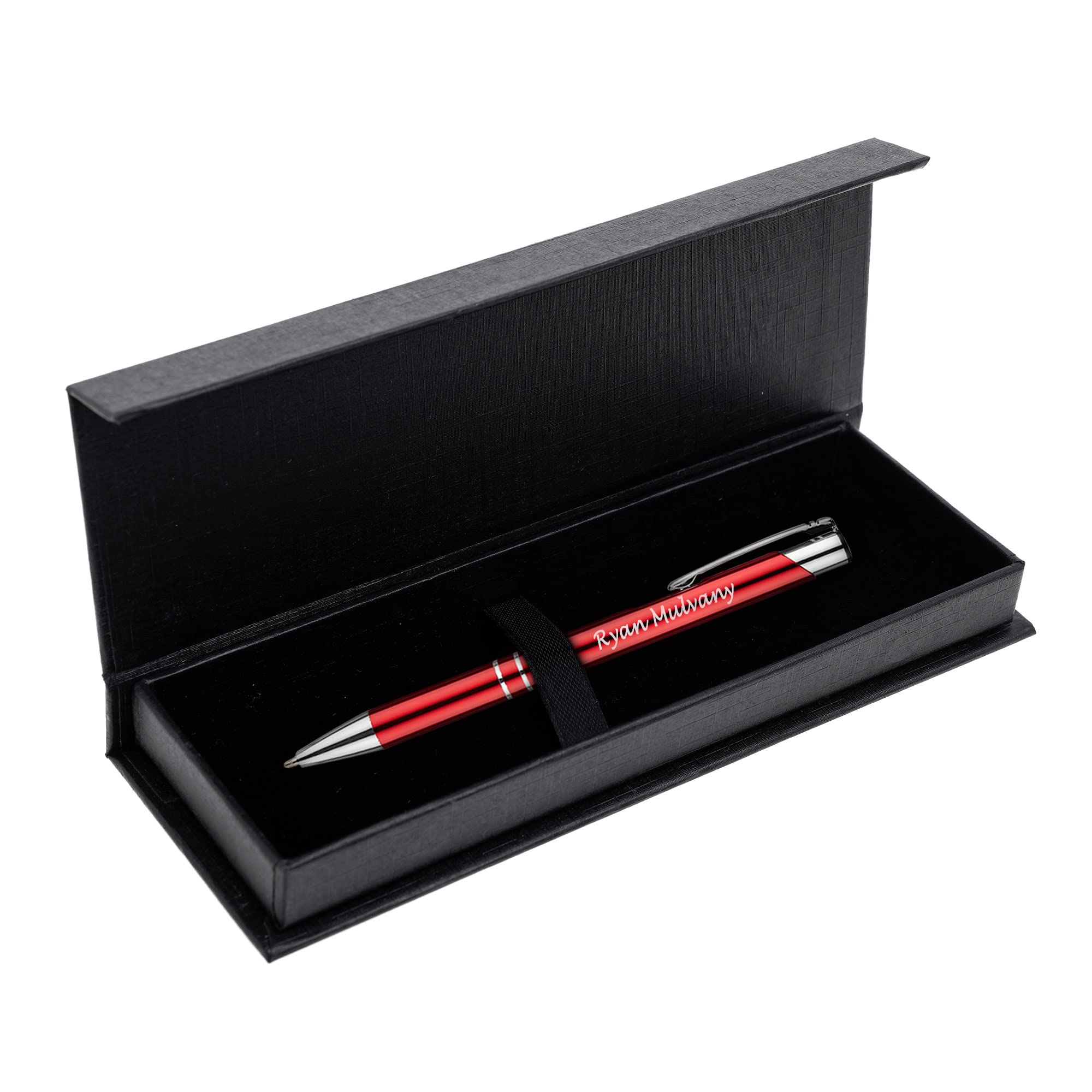 Personalised Engraved Luxury Metal Pen Comes In Gift Box + Black Ink Refill (Red) — image 1