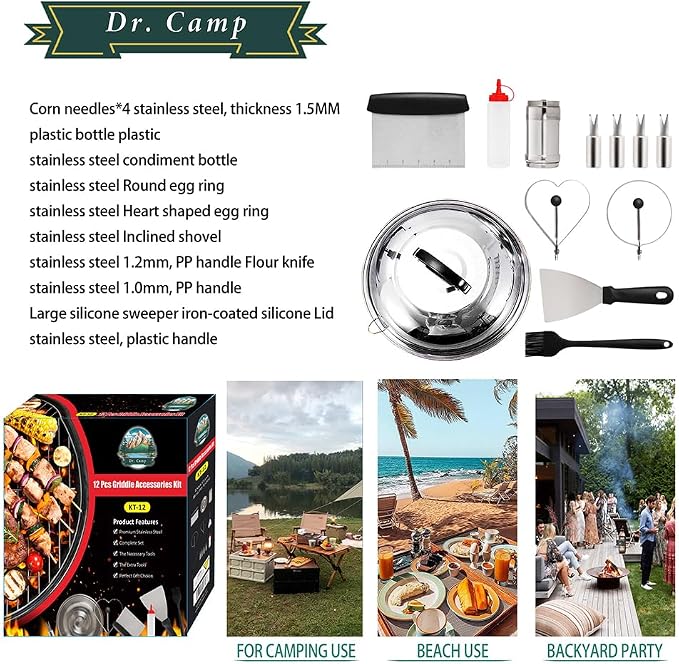 Set de accesorios para parrilla Dr.Camp acero inoxidable miniatura 6