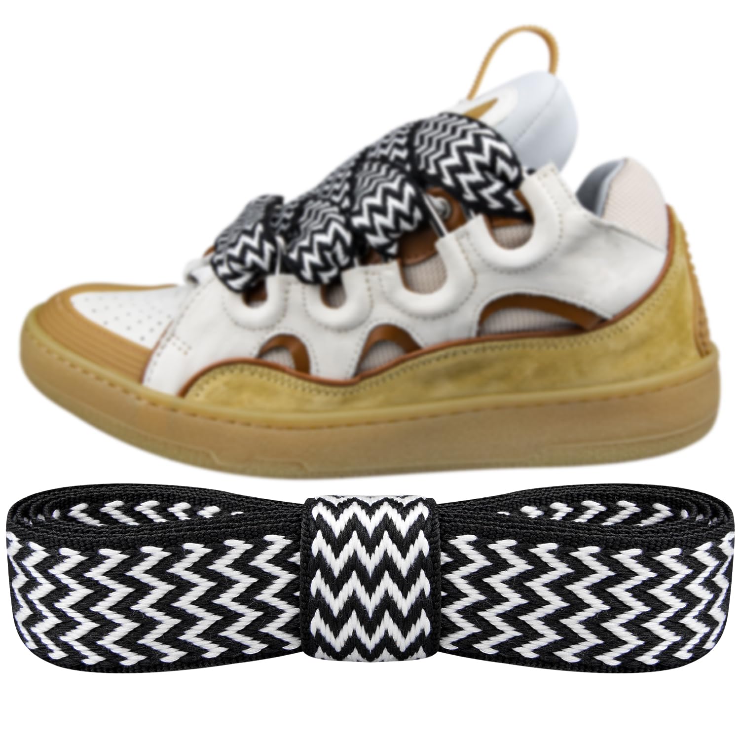 Endoto Fat Shoelaces for Lanvin Curb Thick Jumbo Flat Shoe Laces Replacement Sneaker Shoes Stings