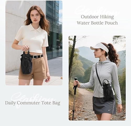 Miniatura 9 de Bolsa grande para botella de agua de 32404264 onzas, bolsa cruzada con cordón casual para taza de agua