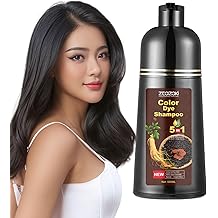 Gri Sa&ccedil;lar i&ccedil;in Siyah Sa&ccedil; Boyası Şampuanı - Kadınlar i&ccedil;in 3'&uuml; 1 Arada Renk, Doğal Malzemeler, Amonyaksız, Champu Para Canas Mujer 500mL, 17.6 Fl Oz