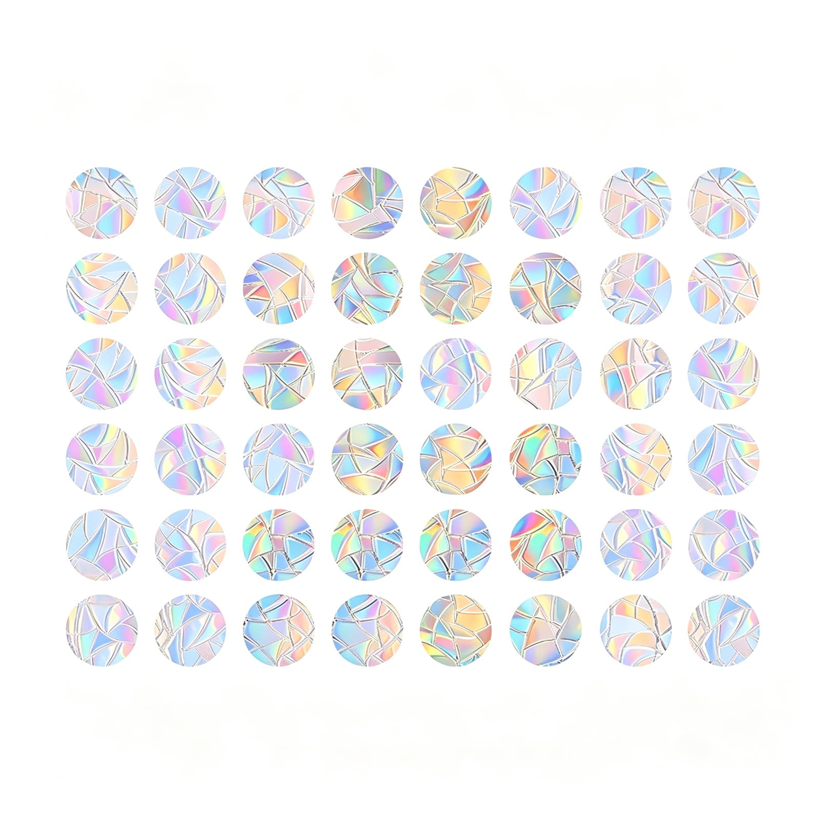 144Pcs Static Window Clings, Rainbow Prism Sun Catcher Bird Deterrent Stickers, Reusable Anti Collision Window Decals for Home Decor, No Glue Needed (3 Pack)
