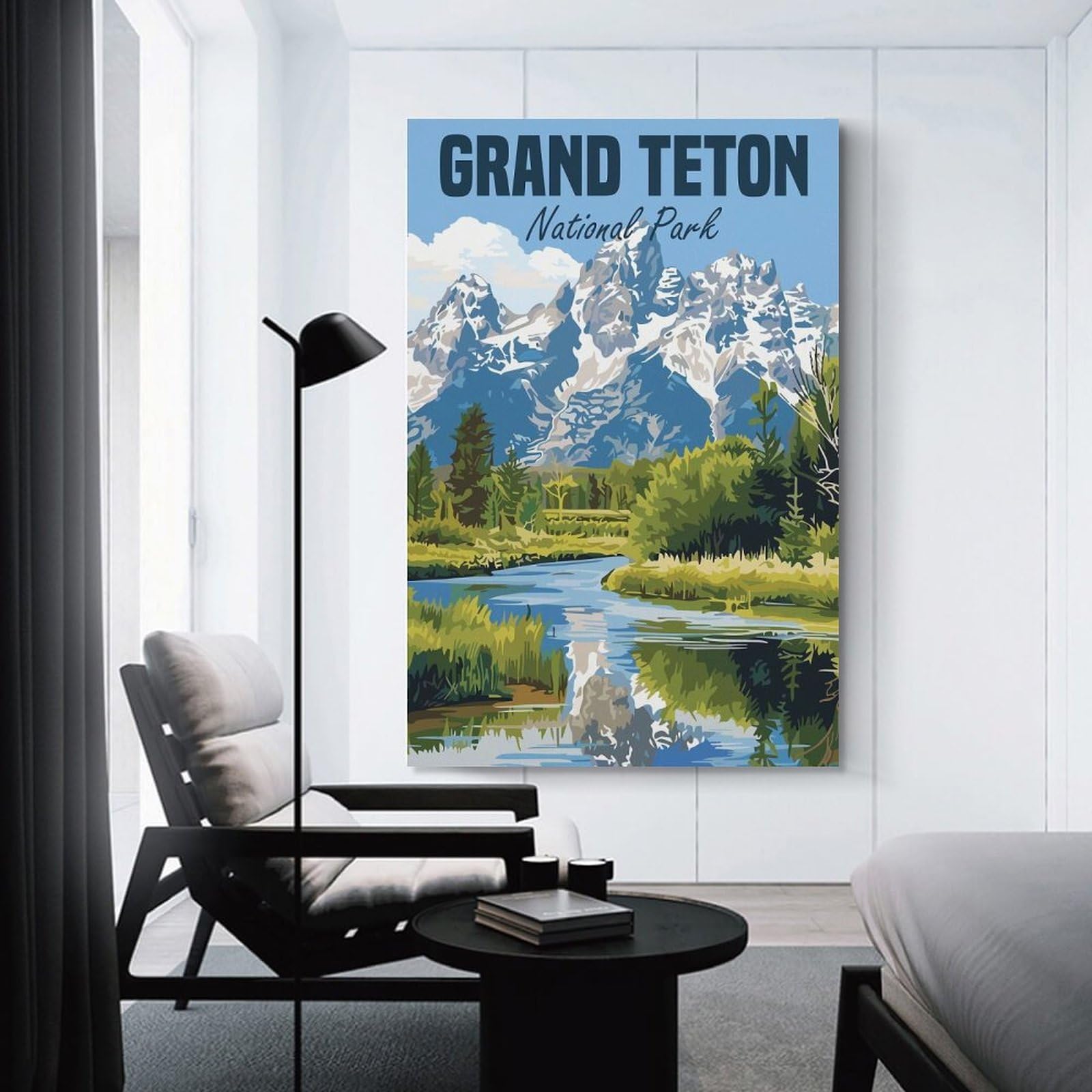 Junmoney Wall Art Print Grand Teton National Park(2), 24x36inch(60x90cm), for Hallway, Bedroom Or Modern Interiors, Thoughtful Wall Decor for Art Lovers