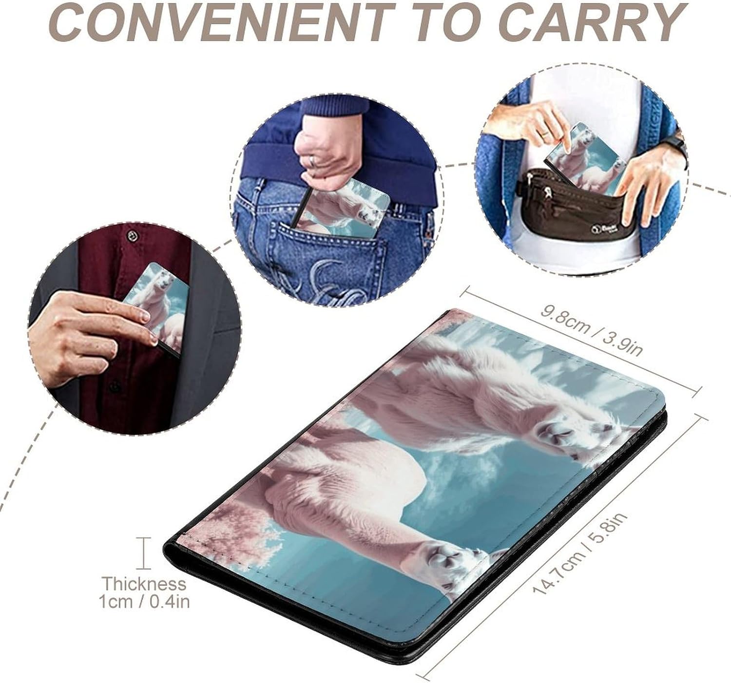 Cute Passport Holder for Travel,Personalized Multi-Functional Passport Cover with Card Slots,Slim Alpacas Together Printed Passport Wallet for Women Men
