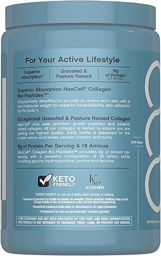 Miniatura 3 de NeoCell Colágeno Bio-Peptides Powder  10oz  Súper cabello, piel y uñas  Absorción superior  Suplemento proteico alimentado con pasto  Avanzado con