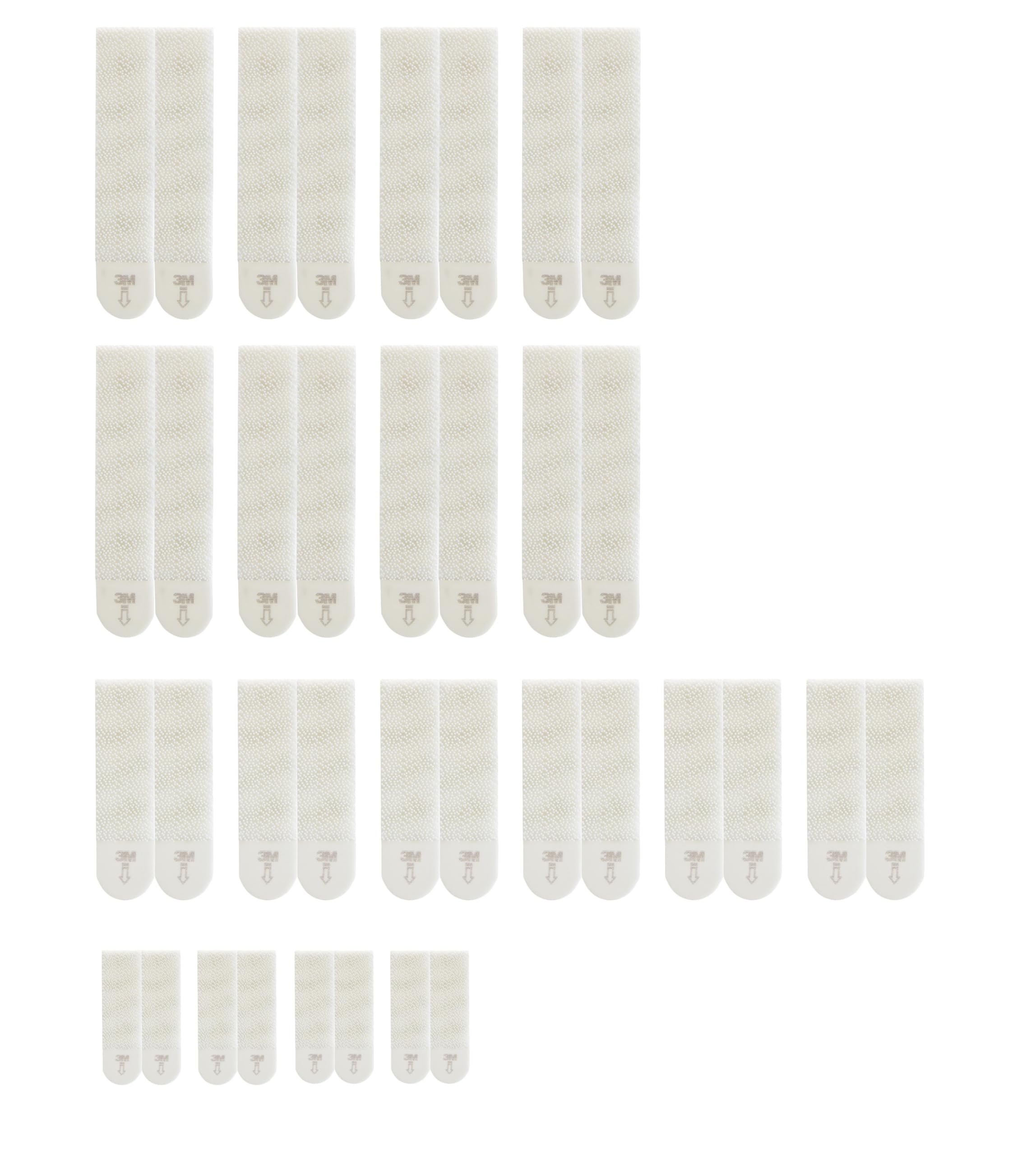 Command Languettes Accroches Tableaux, Multi-Pack, 8 Paires de Grandes, 6 Paires de Moyennes, 4 Paires de Petites Bandes Adhésives, Blanches - Fixation sans Dommage