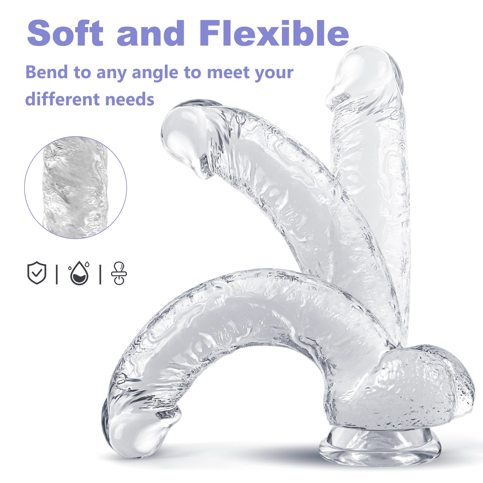 9.25 Inch Realistic Dildo Adult Sex Toys for Women Men, Lifelike G Spot Clitoral Black Huge Dildo with Strong Suction Cup for Hands-Free Play, Flexible BBC Anal Toys for Lesbian Strap-on G-Spot Dildos