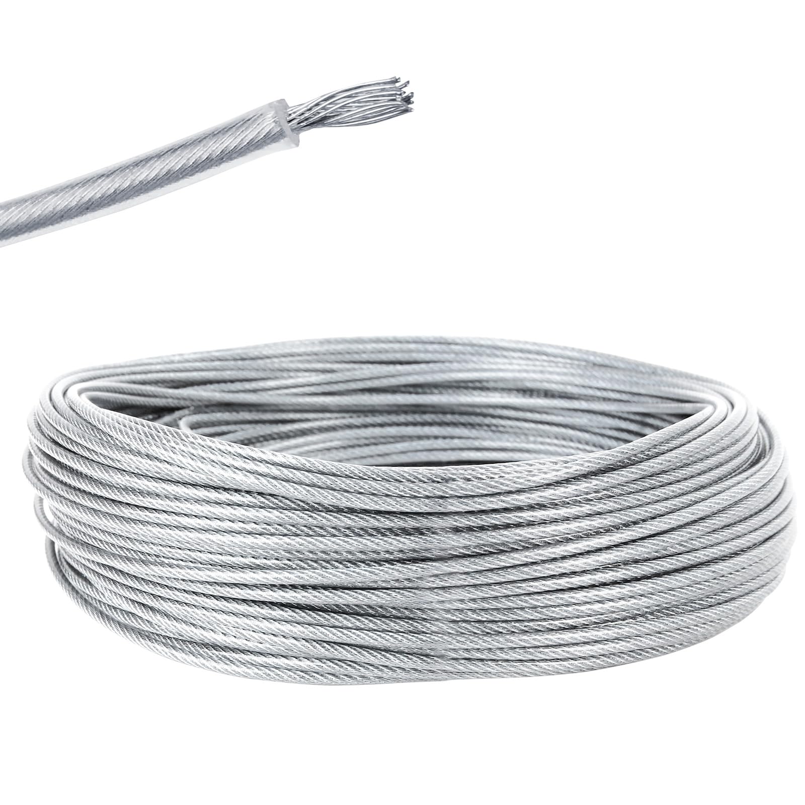 Hilo Desbrozadora, 30m x 2.4mm Hilo Desbrozadora Acero Línea Desbrozadora Césped Hilo Desbrozadora Cable Desbrozadora Hilo para Desbrozadora Hilo Trenzado Desbrozadora Accesorios Desbrozadora