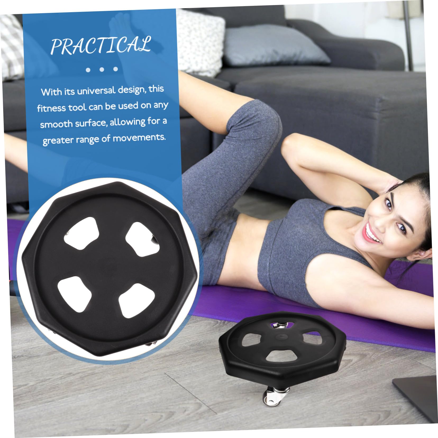 Supvox Gleitscheibe für Bauchmuskeltraining und Fitnessgeräte Trainingsgleitscheibe mit Kniepolstern Platzsparendes Ganzkörpertraining-Board Material Zufällige Farbe