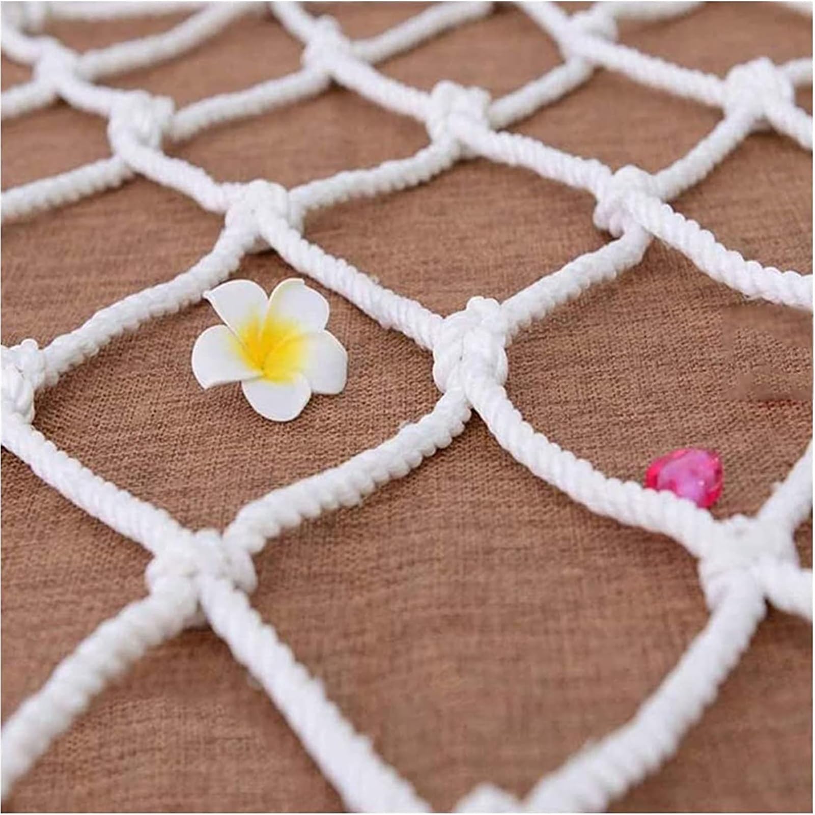 Red de protección contra caídas – Red de seguridad de malla de nailon blanco para balcones, escaleras, jardines, parques infantiles (4 x 6 m) – Solución de seguridad fiable para obras de construcción