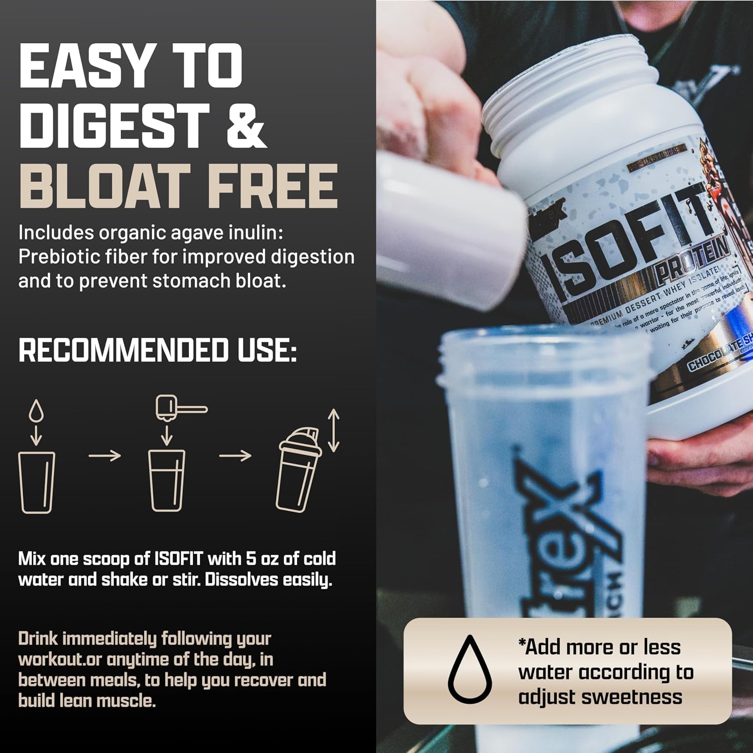 Nutrex Research IsoFit Whey Protein Powder Instantized 100% Whey Protein Isolate (30 Servings (Pack of 1), Vanilla Bean Ice Cream) — Amazon image 2