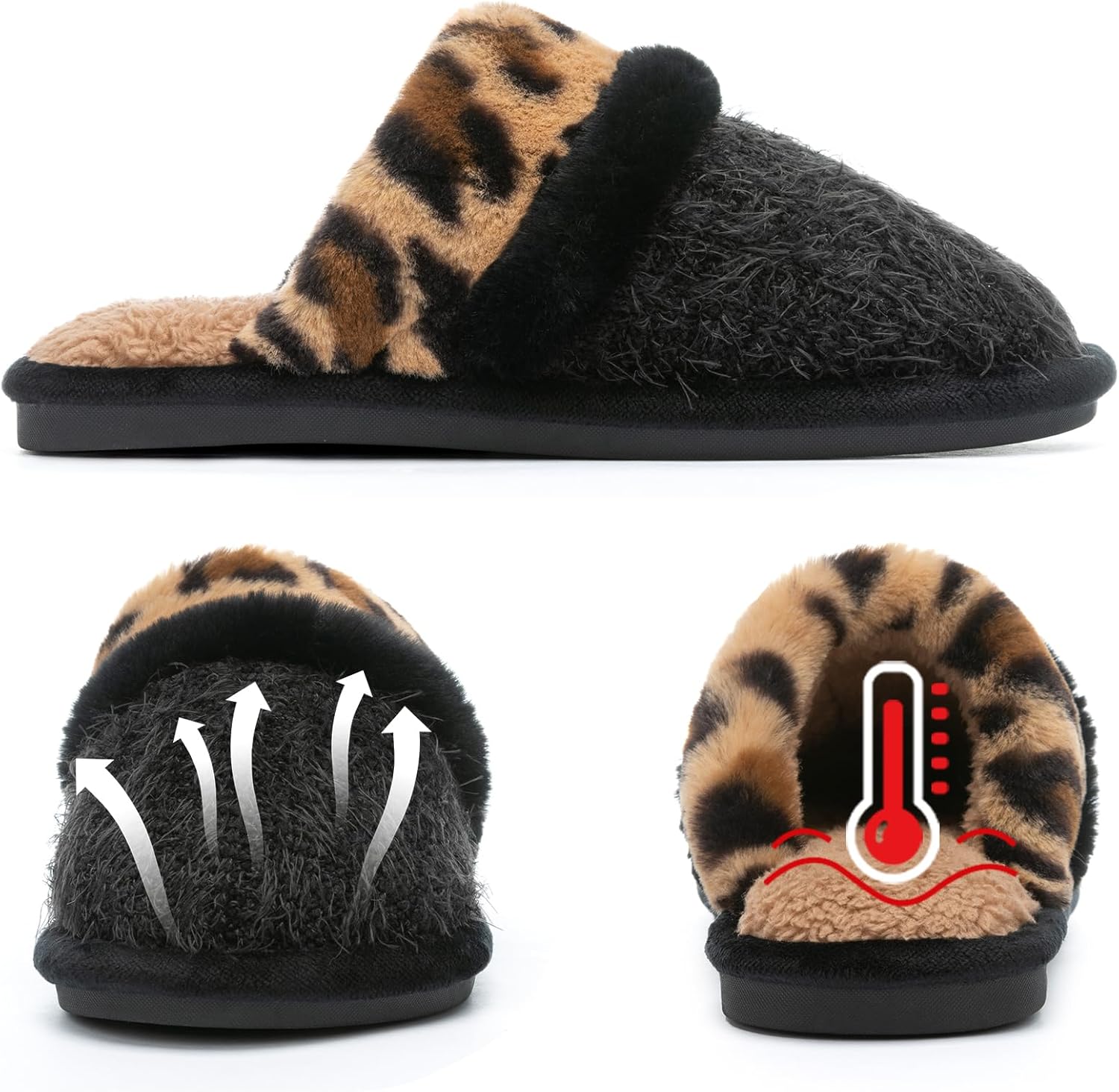 Cozy Slippers for Women Indoor and Outdoor Fuzzy House Shoes with Memory Foam Anti-Skid Sole Gifts for Women Mom Ladies - Image 4