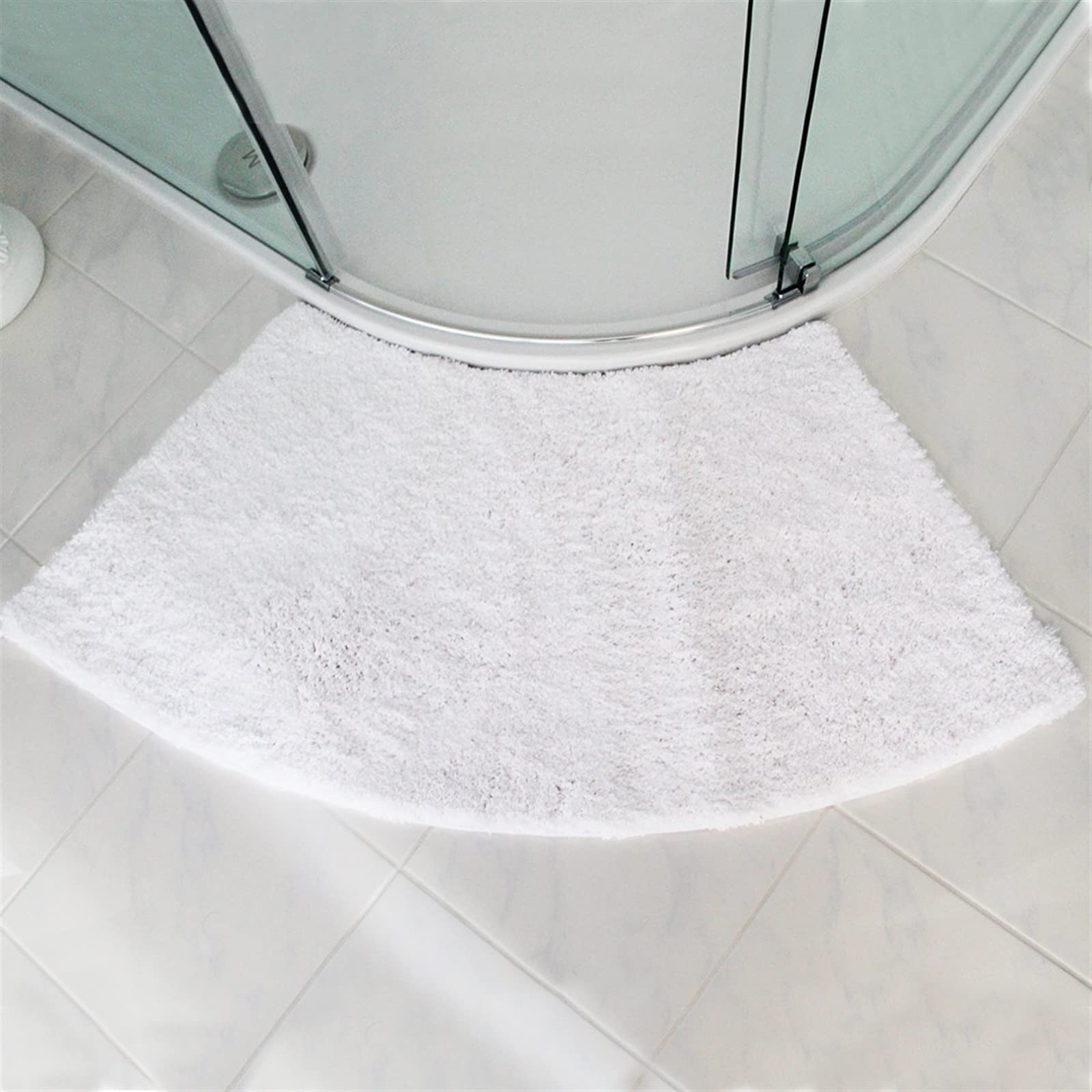 Tapis de douche incurvé antidérapant lavable pour angle de salle de bain