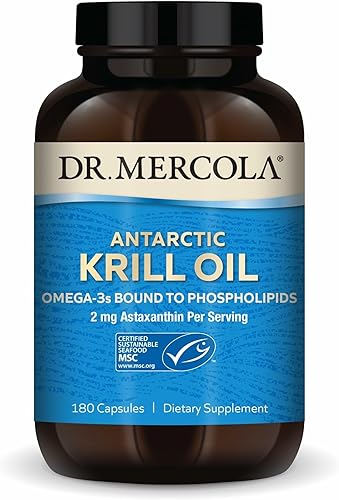 Dr Mercola Aceite de krill antártico 90 porciones 180 cápsulas apoya un corazón saludable comodidad general de las articulaciones y función