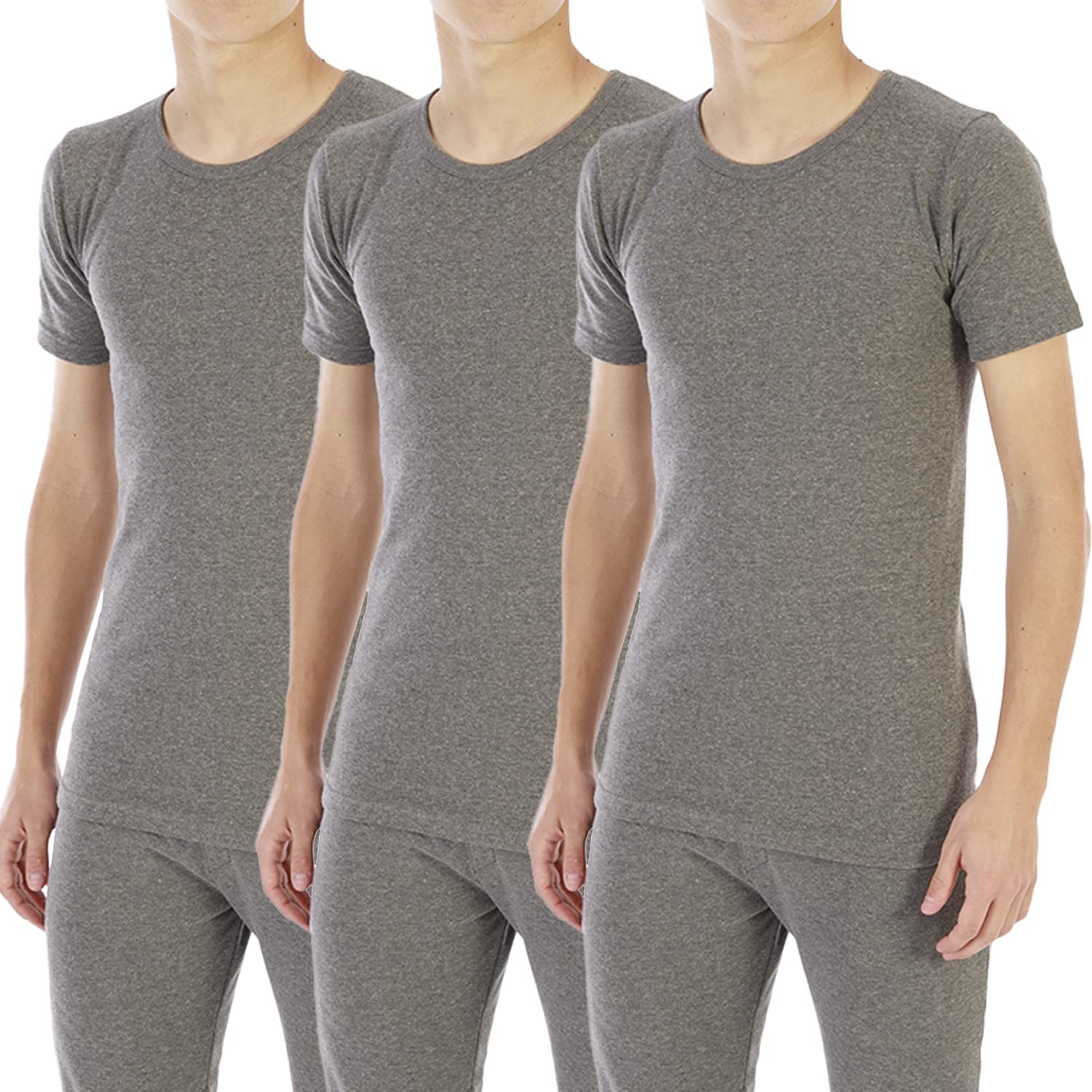 Lacotex Camiseta Interior Termal de Hombre | Camiseta Manga Corta y Cuello Redondo Térmica | Confort y Protección Térmica Interior | Pack Ahorro 3 y 6 Unidades | L100G