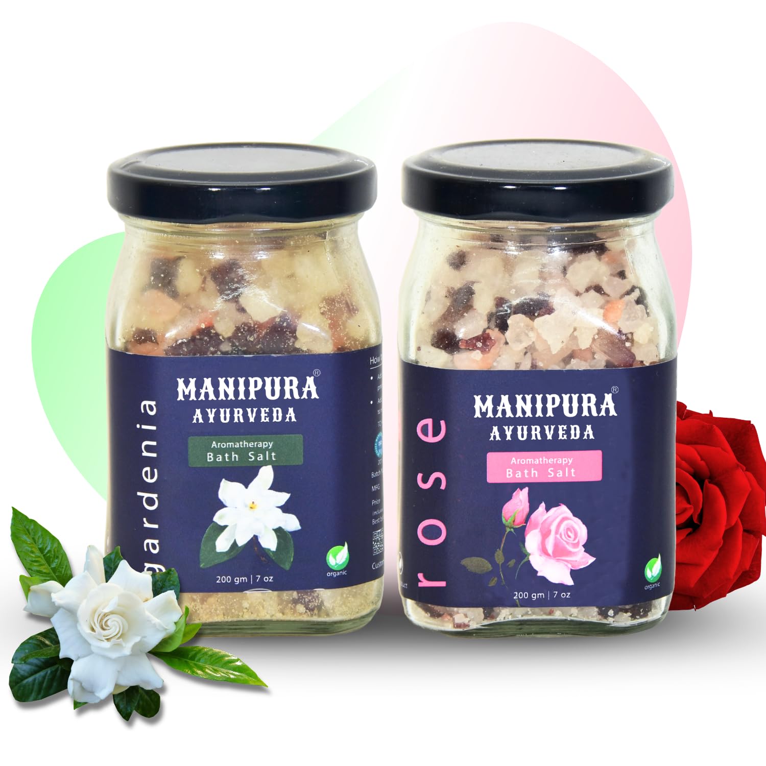 Pure Organic Bath Salt Combo Set Gardenia & Rose Flavour (200GM + 200GM) Made With 3 Natural Salts (Epsom Dead Sea & Himalayan Rock Salt) | Relaxing Body Foot Spa & Skin Care-image-17