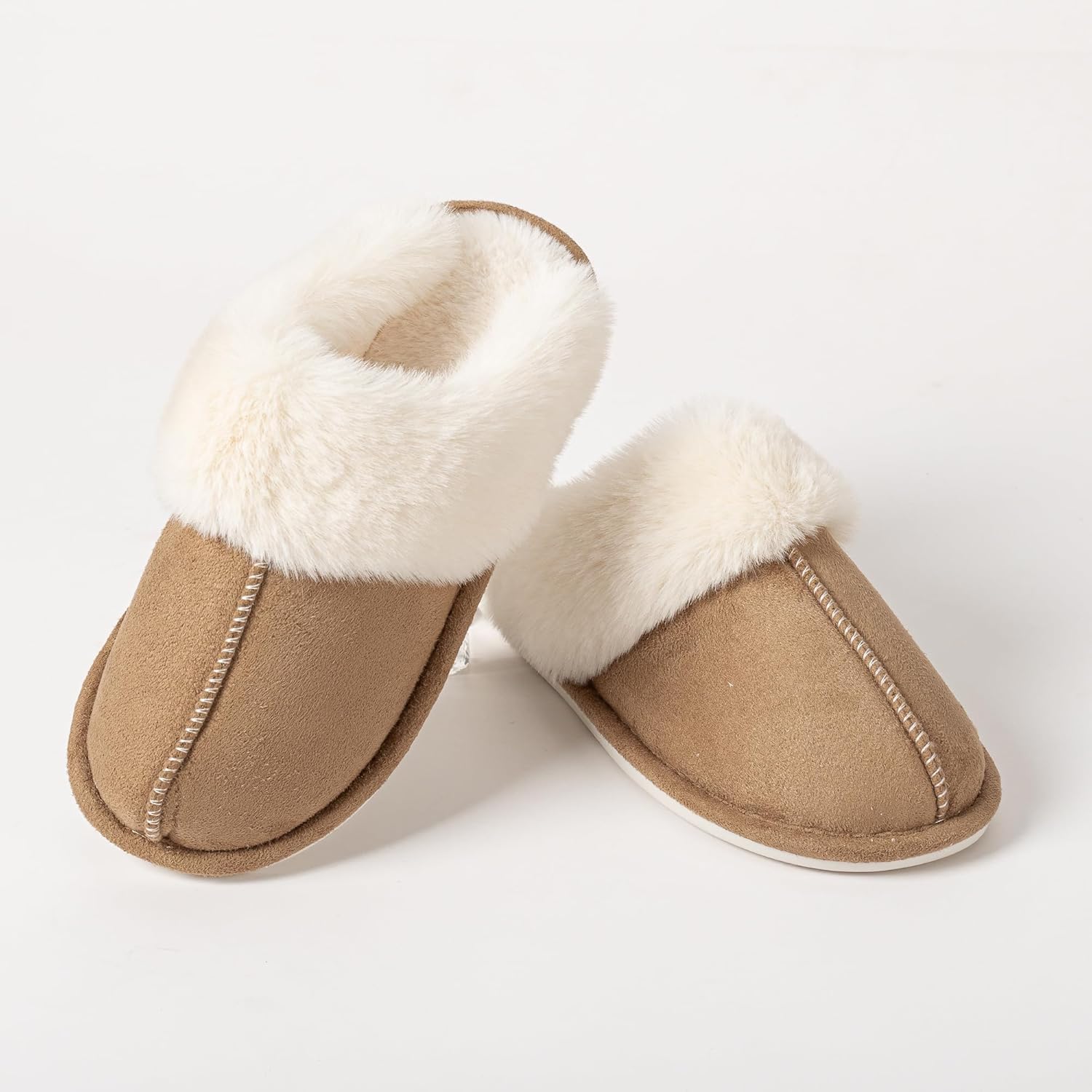 Womens Slipper Memory Foam Fluffy Soft Warm Slip On Anti-Skid House Slippers,Cozy Plush for Indoor Outdoor - Image 6