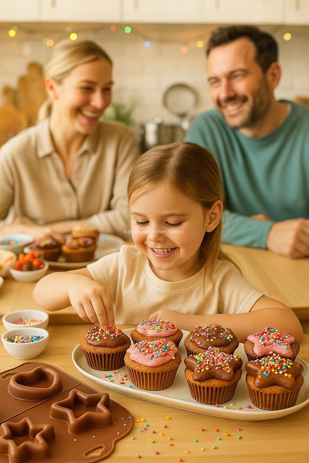 Busstier 2 Adet 6’lı Silikon Cupcake Muffin Kek Kalıbı Isıya Dayanıklı Yapışmaz Gıda Dostu Renkli Esnek Muffin Kalıbı Kolay Temizlenen Mini Kek Kalıbı Pratik Modern Mutfak İçin (Yıldız/Kalp)