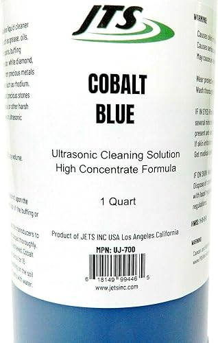Miniatura 2 de JTS Solución de limpieza ultrasónica para joyas, color azul cobalto, 1 cuarto de galón, compuestos de joyería limpios fabricados en EE. UU