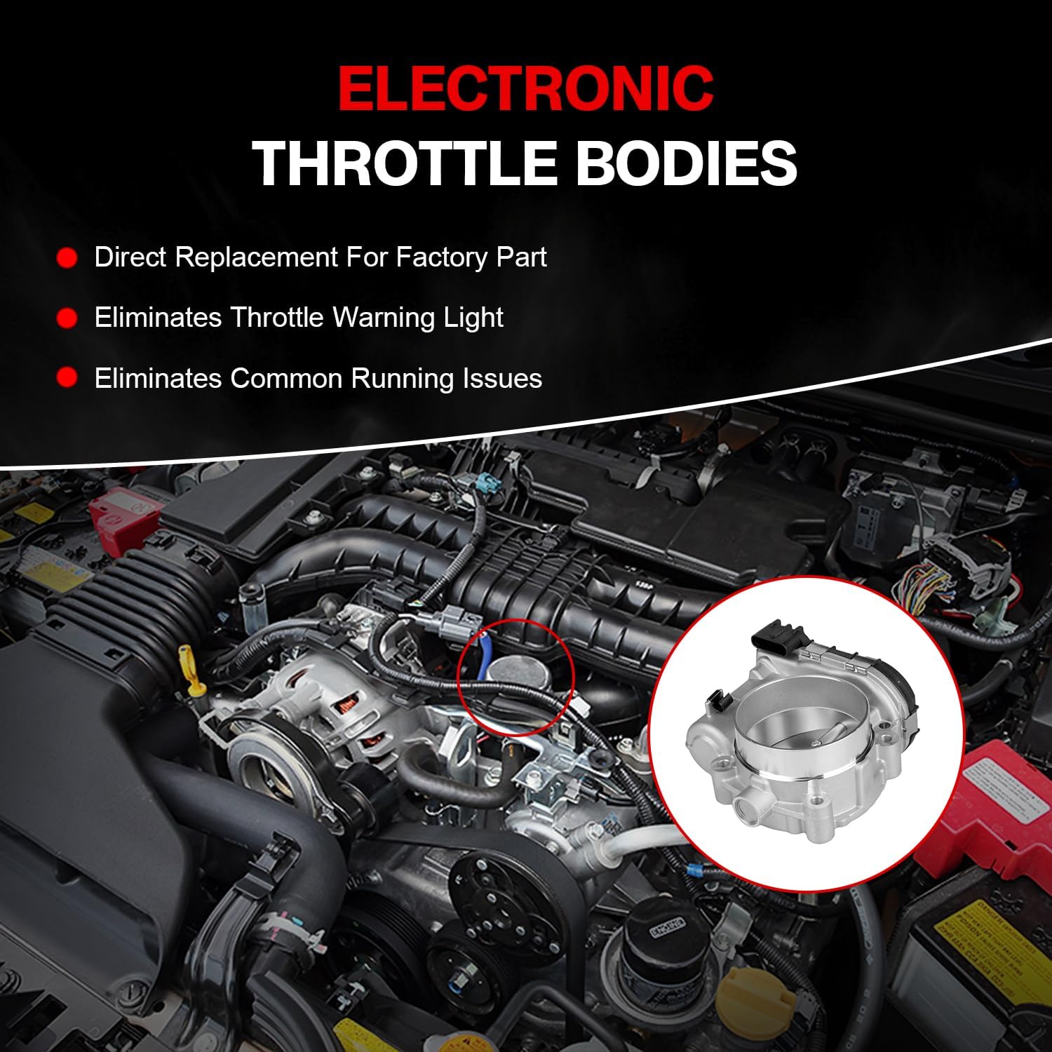 Electronic Throttle Body Compatible with Chrysler, Dodge, Jeep & Ram - 200, 300, Pacifica, Town & Country, Charger, Avenger, Challenger, Durango, Grand Cherokee, Wrangler, 1500 - # 5184349AB
