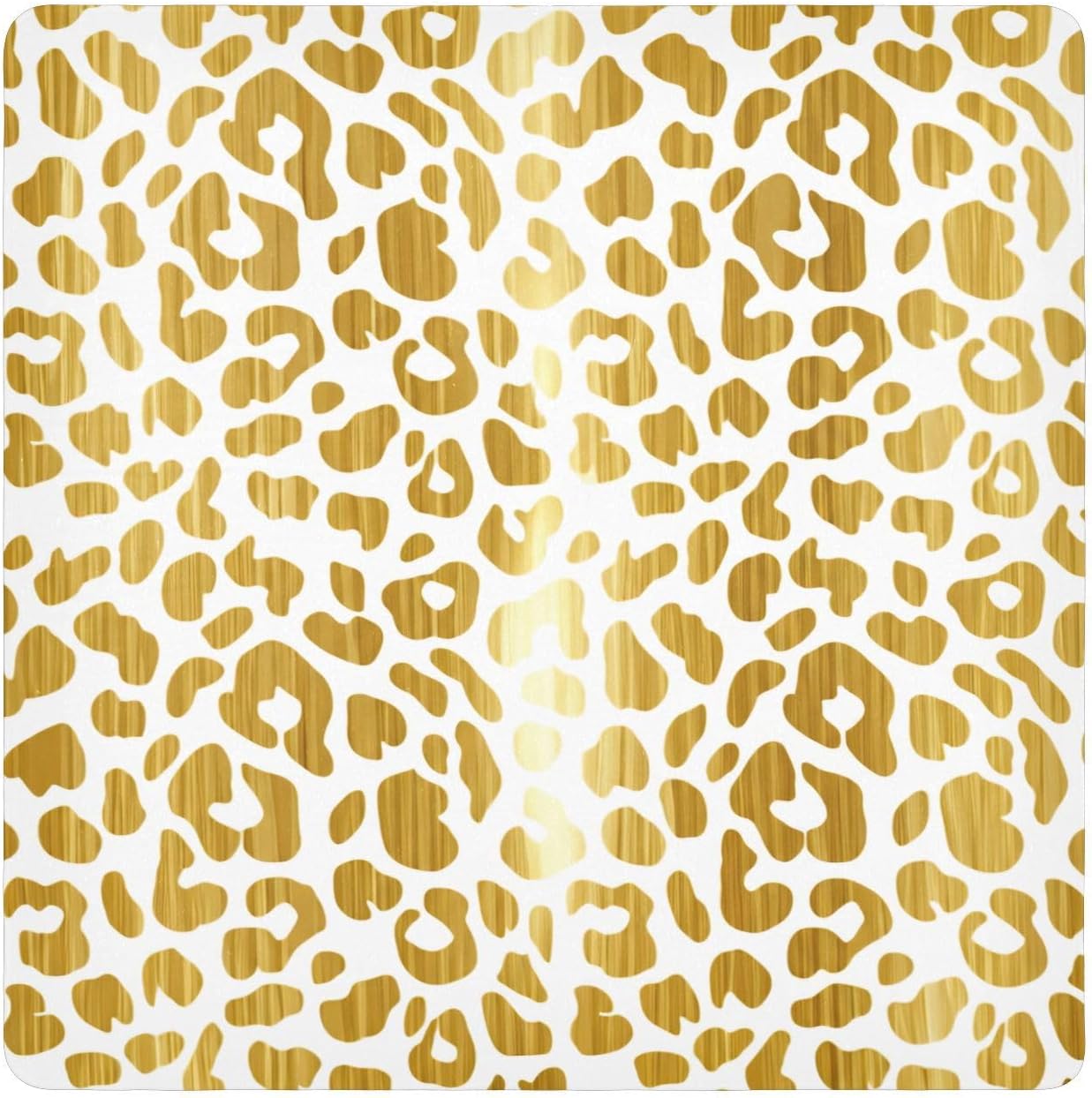 ODAWA Camera Protective Cover Golden Leopard Spots White Self-adhesive Cloth Portable Cosmetic Bag for Travelling 21.7x21.7in