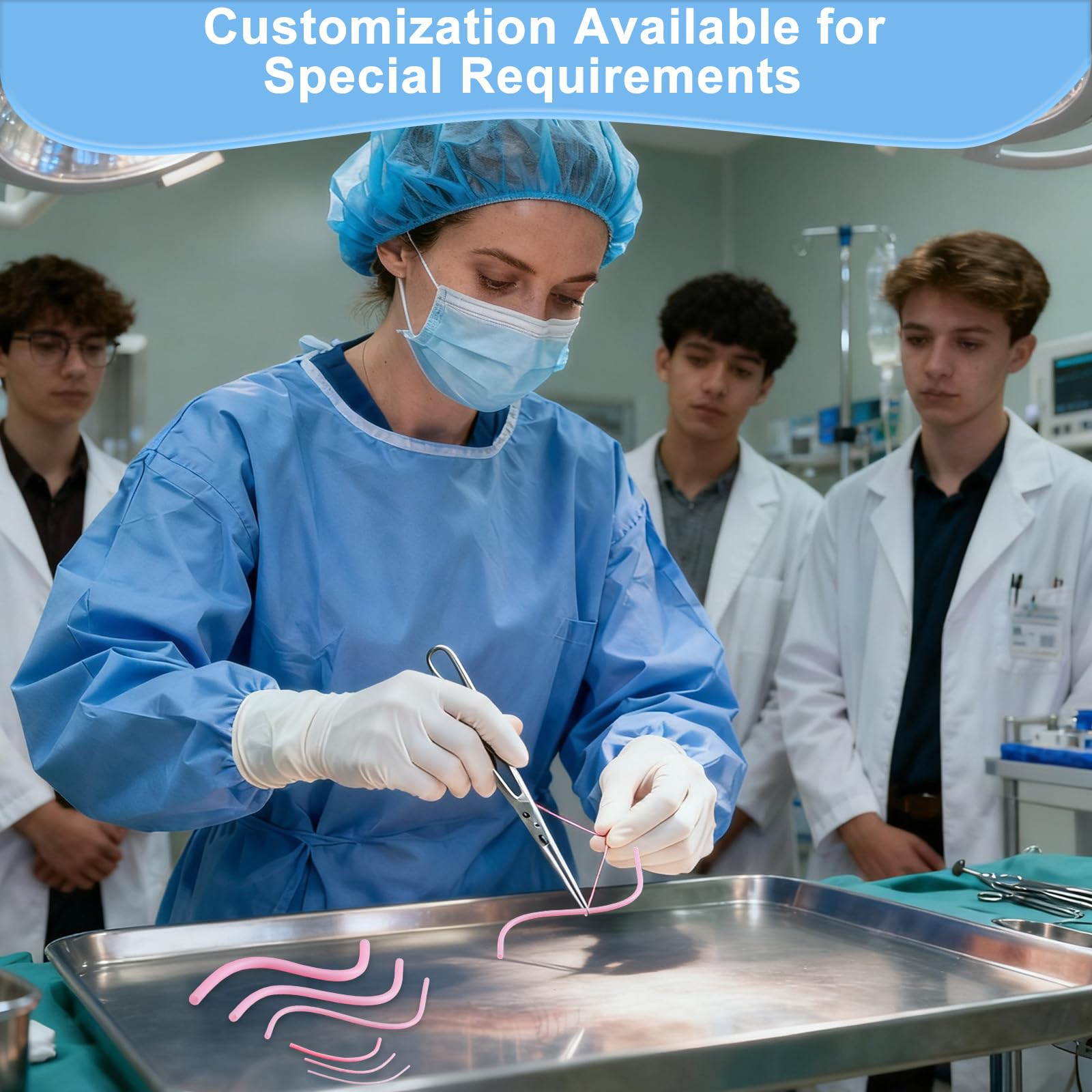 2 PCS Modèle d'Entraînement à la Suture pour Anastomose Vasculaire, Modèle de Vaisseaux Sanguins Simulés Humains - Pratique des Compétences de Base : Incision, Sutures et Désassemblage.