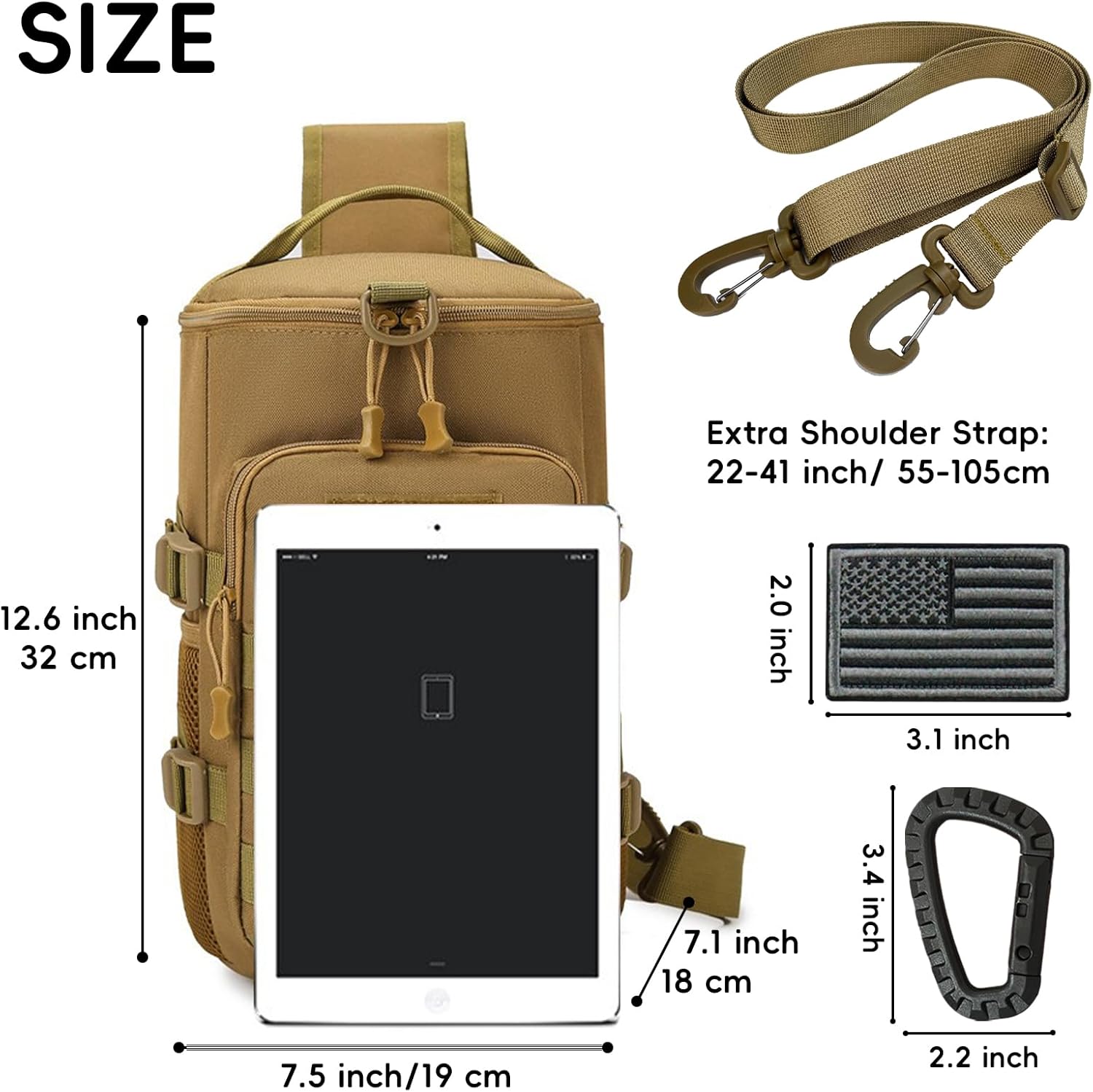 Tactical Sling Bag, Military Shoulder Backpack for Men Durable Cross Body Bucket Bags EDC MOLLE Pack Outdoor Sport - Image 2