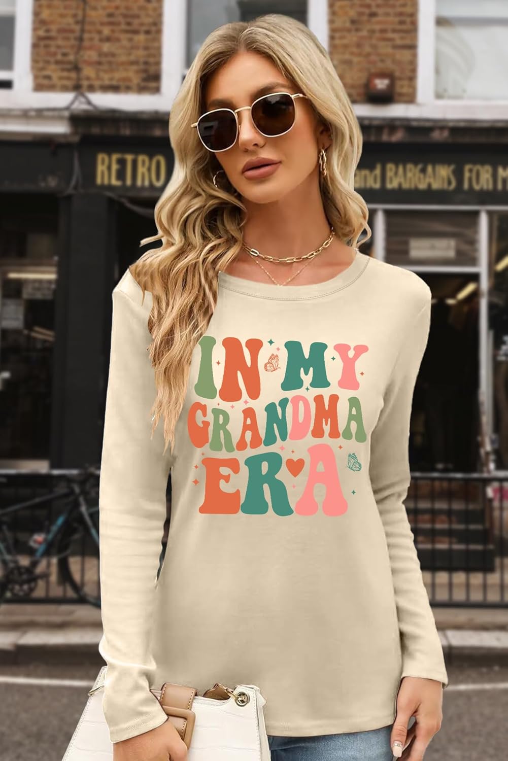 Grandma Shirts for Women: Grandmother Tshirt Mama Floral Tees Casual Long Sleeve Tops - Image 3