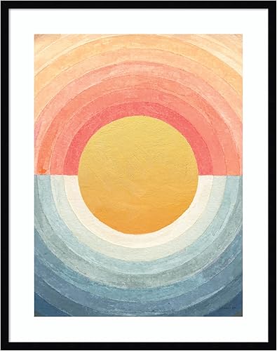 Miniatura 6 de Amanti Art Framed Wall Art Print 41x33 Retro Vibes Abstract Sun by Danhui Nai, Abstract Wall Art, Mid Century Modern Decor, X-Large Poster Painting