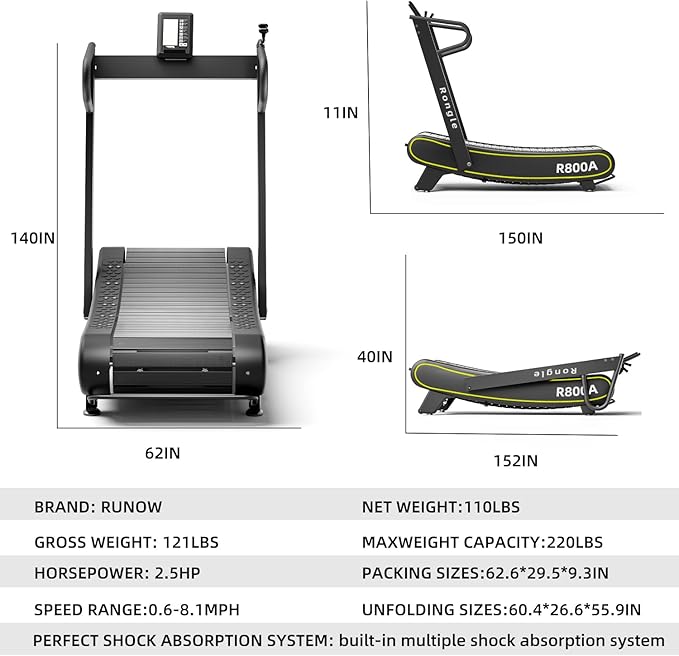 Caminadora Plegable Manual Curva con Pantalla LCD para Casa y Oficina - Negro miniatura 7