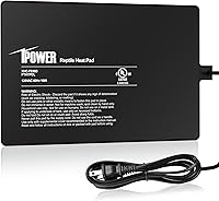 iPower 8x12 Inch Reptile Heat Pad - Under Tank Heater Terrarium Warmer 16W for Turtles Lizards Snakes Frogs 30-40 Gallon
