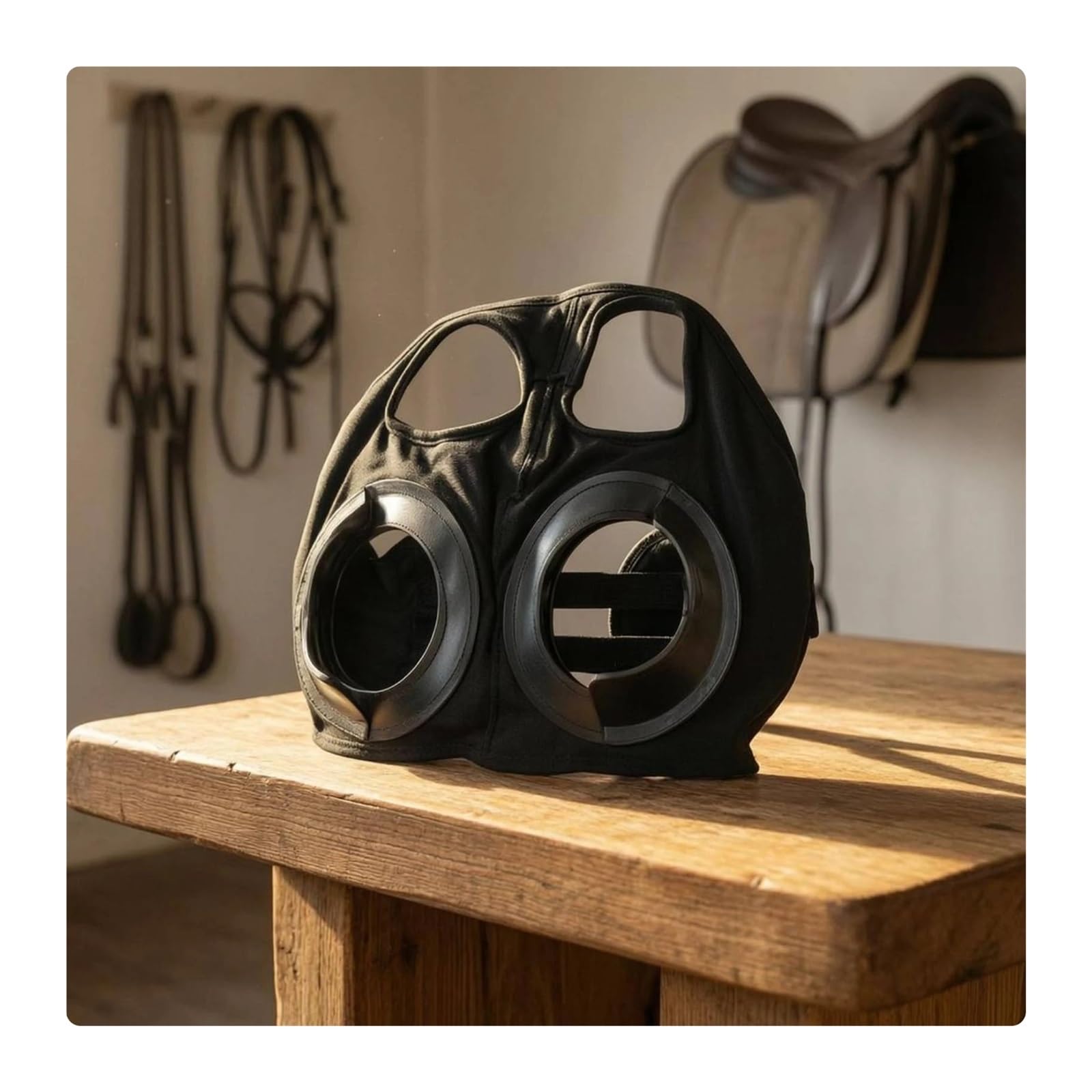 Máscara Facial de Caballo con Capucha, Equipo de Animal for protección de la Cabeza y la Cara, 1 ud.(Fly Mask with Fringe)