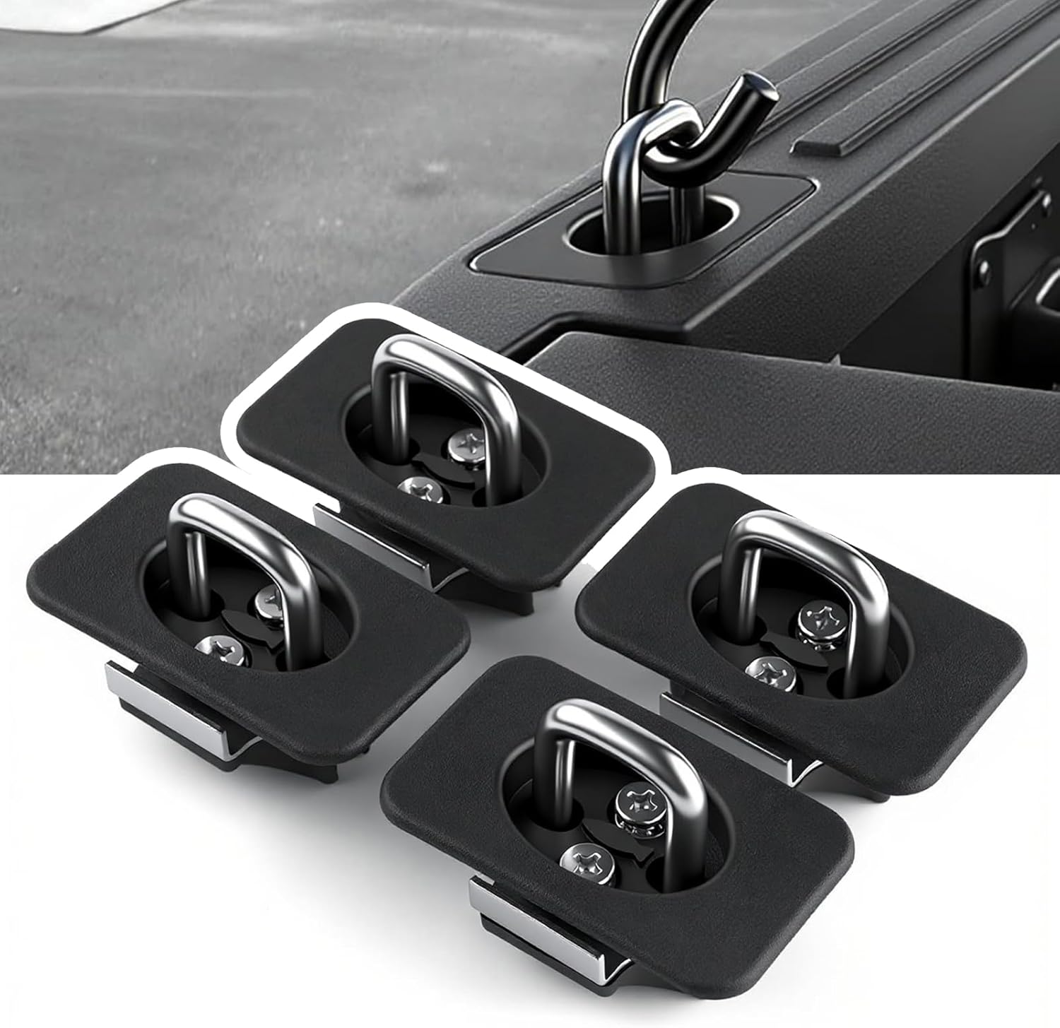 4PCS Tie Down Anchors fit for 2015-2025 2026 Ford F-150 2017-2025 2026 Ford F250 F350 Super Duty&Ford Raptor Truck Bed Tie Downs for Car Replacement for Tie Downs Automotive Accessories