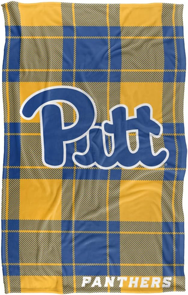LOGOVISION University of Pittsburgh Campus Plaid Spirit Silky Touch Super Soft Throw Blanket 36"x58"