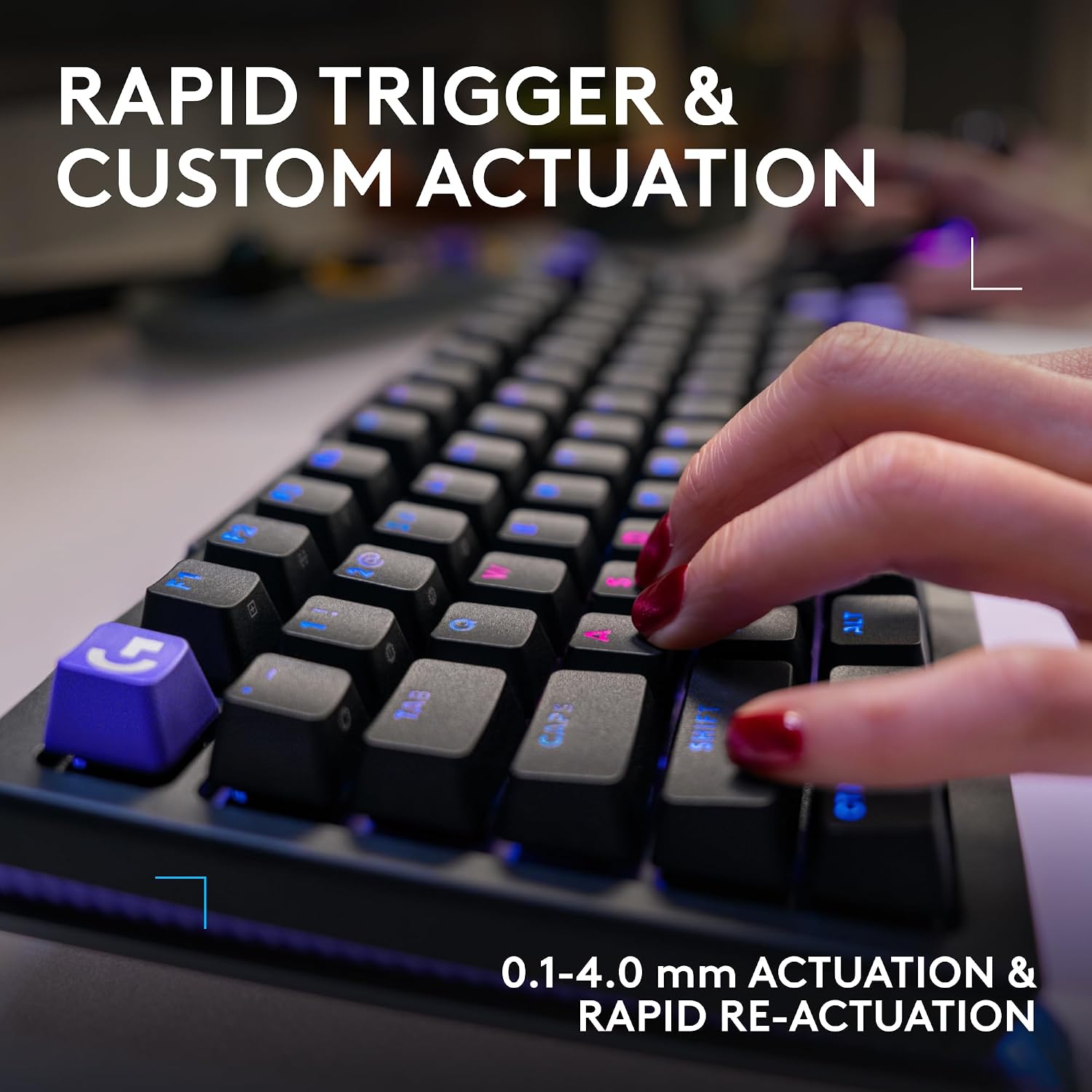 Logitech G512 X 98 Dual SWAP, Hot-Swappable TMR Analog/Mechanical Gaming Keyboard, Linear, 8K Polling Rate, Custom Actuation 0.1-4.0 mm, Rapid Trigger, LIGHTSYNC RGB, Wired, PC, Mac - Black 5 71ofe eOalL. AC SL1500