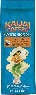 Kauai Coffee Coconut Caramel Crunch Ground Coffee - Medium Roast Hawaiian Arabica, Smooth Nutty Caramel & Tropical Coconut, 10oz Bag