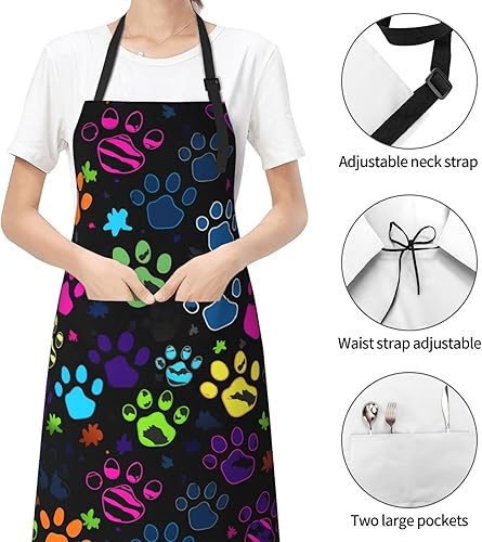 Miniatura 5 de Delantales con diseño de girasol para el hogar, 2 bolsillos, 33 x 28 pulgadas, para hombres y mujeres, babero de cocina impermeable en acuarela