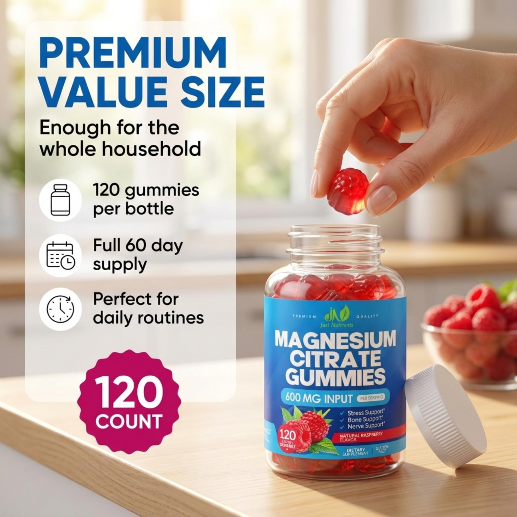 Magnesium Citrate 600mg Gummies (120 Count) — Amazon image 5