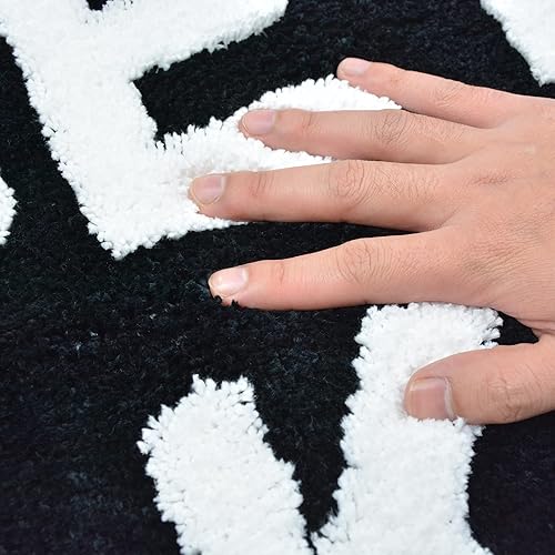 Miniatura 2 de Zeeinx Alfombra de baño con texto en inglés Get Naked, bonita alfombra de baño de microfibra antideslizante, divertida decoración de baño, lavable a